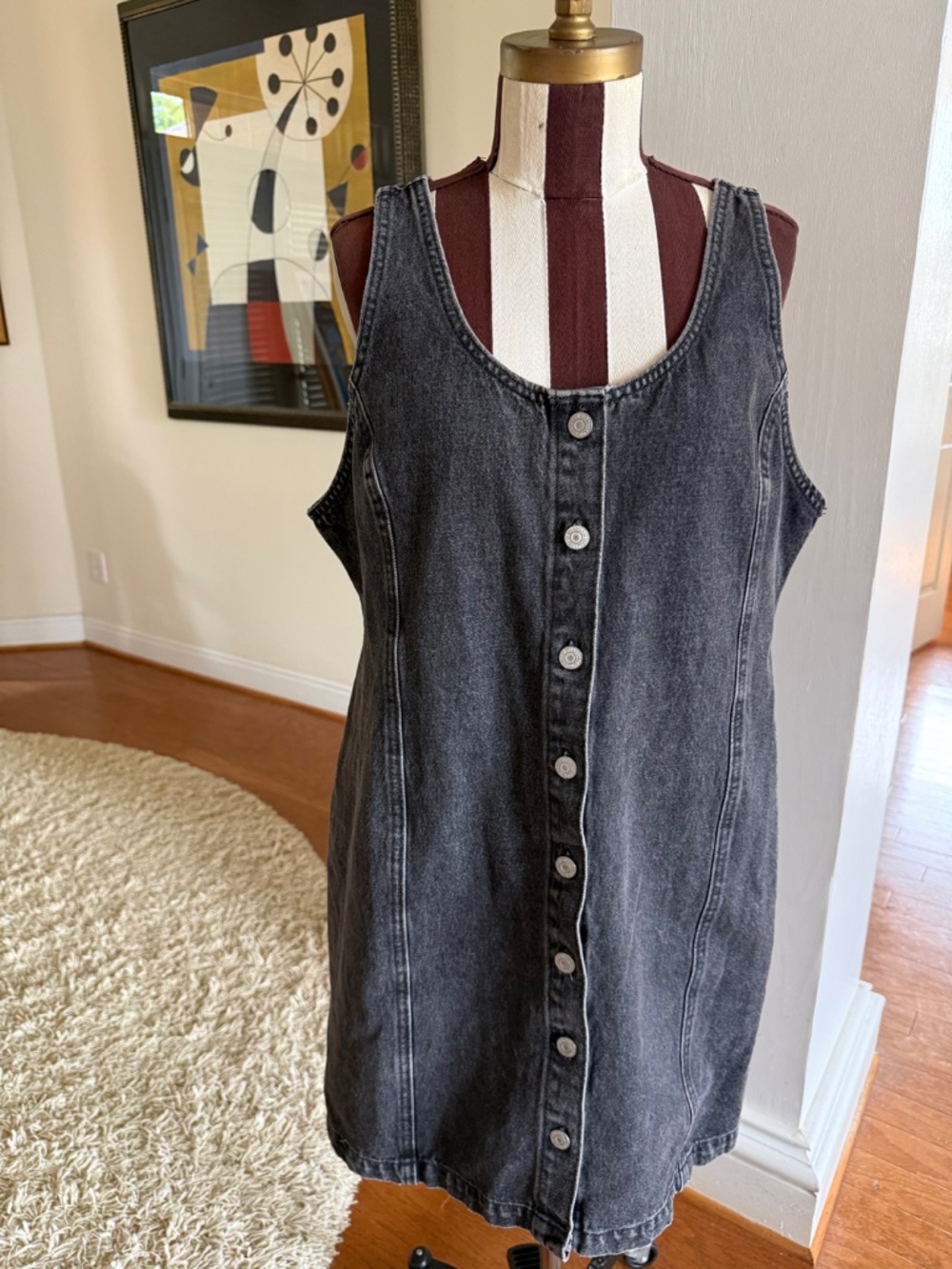 Levi’s Tuli Denim Dress Women’s XL Black Stonewash Button Front Pockets Y2K NWT